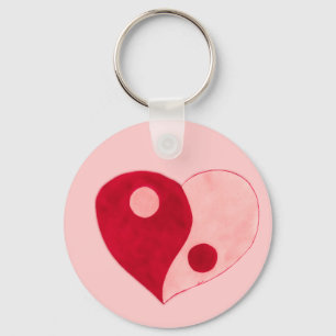 Llavero Yin Yang Heart (Rojo/Rosa)