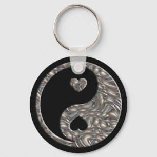 Llavero Yin & Yang / Hearts SILVER