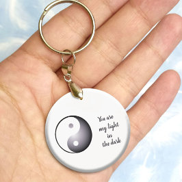 Llavero Yin yang Keychain blanco negro