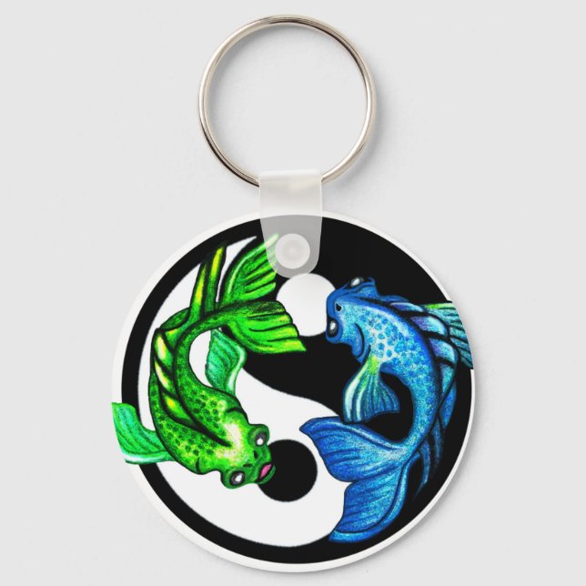 Llavero Yin-Yang Koi Design (Anverso)