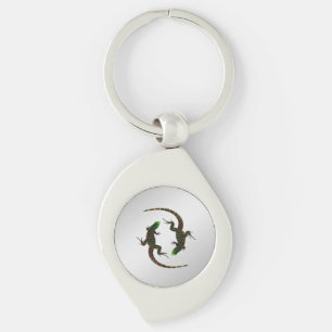 Llavero Yin Yang Lizards Silver