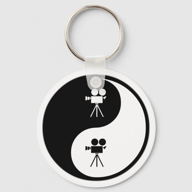 Llavero Yin Yang operando una cámara (Anverso)