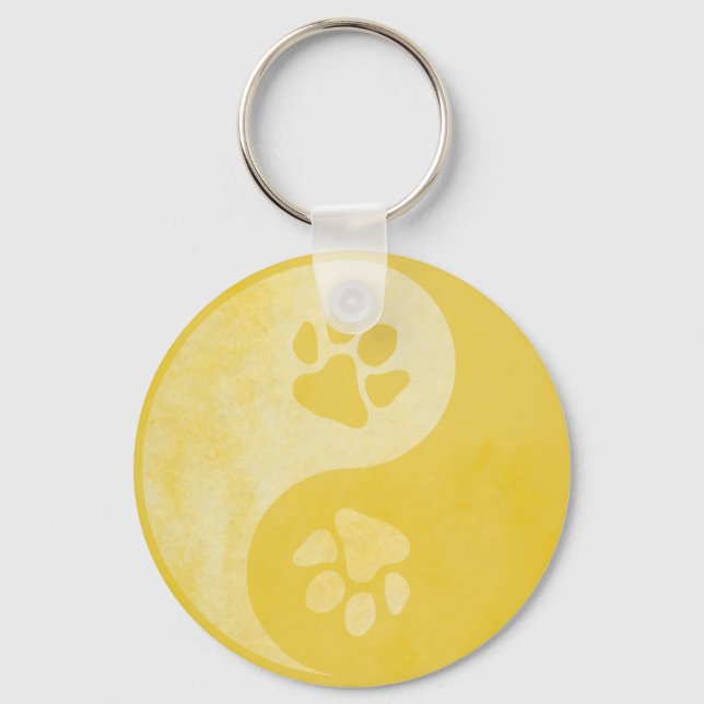 Llavero Yin Yang Paw Gold (Anverso)