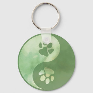 Llavero Yin Yang Paw Green Keychain