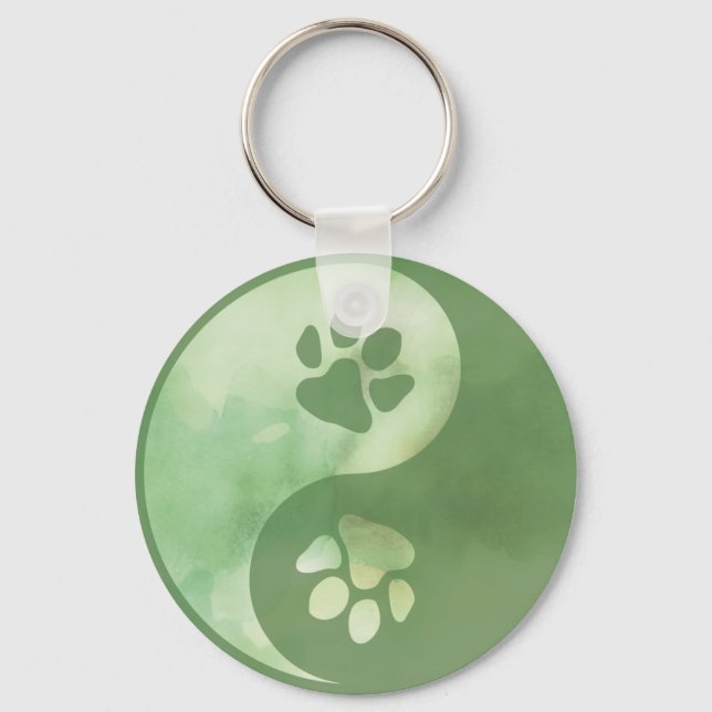 Llavero Yin Yang Paw Green Keychain (Anverso)