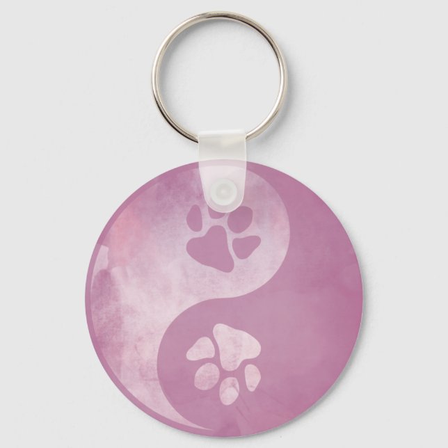 Llavero Yin Yang Paw Pink Keychain (Anverso)