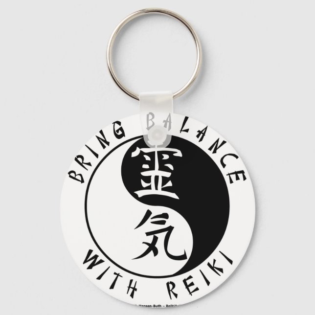 Llavero Yin Yang Reiki Kanji (Anverso)