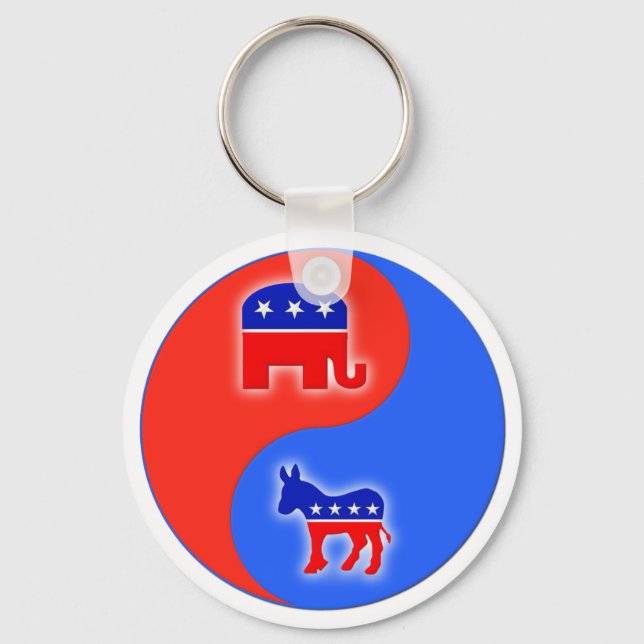 Llavero Yin/Yang republicano/demócrata (Anverso)