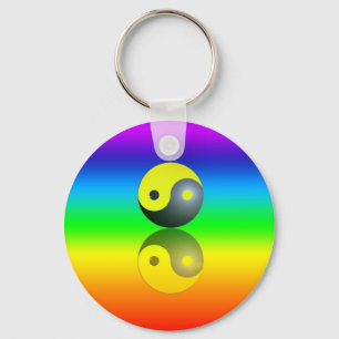 Llavero Yin & Yang símbolo en Chakra colores móvil 1