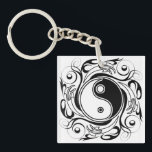 Llavero Yin & Yang Symbol Black and White Tattoo Style<br><div class="desc">Decorative Ying Yang Symbol Psychedelic Black and White Tattoo Style Art Design. Originally created with Hi Quality Vector Graphic Art Copyright BluedakArt TheChameleonArt.</div>