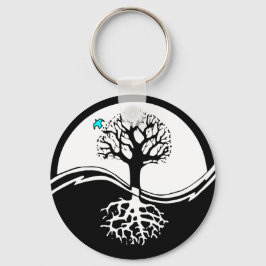 Llavero Yin Yang Tree Of Life Black & White
