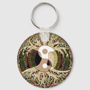 Llavero Yin Yang Tree of Life Tan