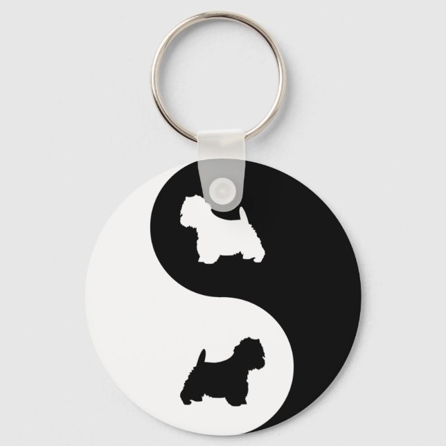 Llavero Yin Yang Westie (Anverso)