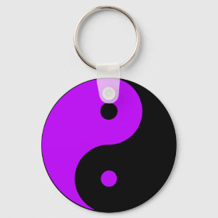 Llavero Yin Yang Ying Rótulo taoísmo chino Taijitu púrpura