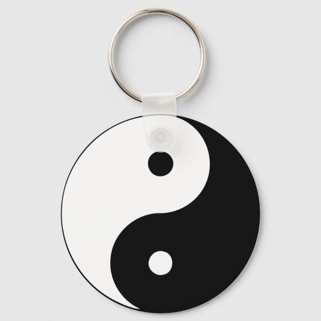 Llavero Yin Yang Ying Taoism Rótulo chino Taijitu Black (Anverso)