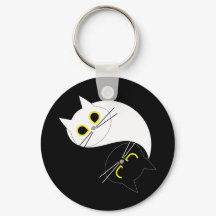 YIN YANG Zen Cat Key Ring