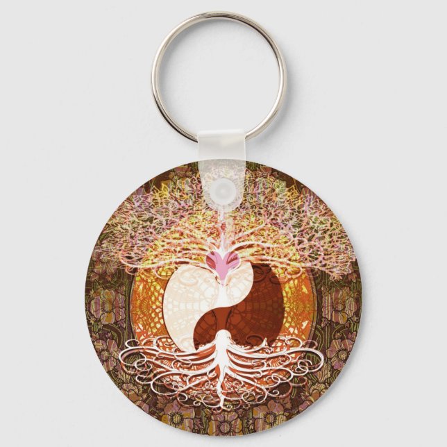 Llavero Ying Yang Heart Tree of Life (Anverso)