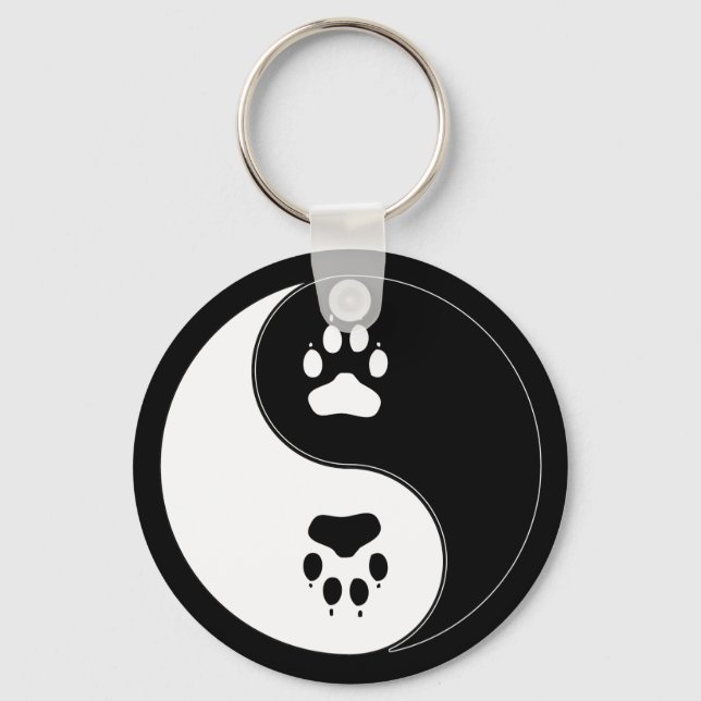 Llavero Ying Yang Paw Print (Anverso)
