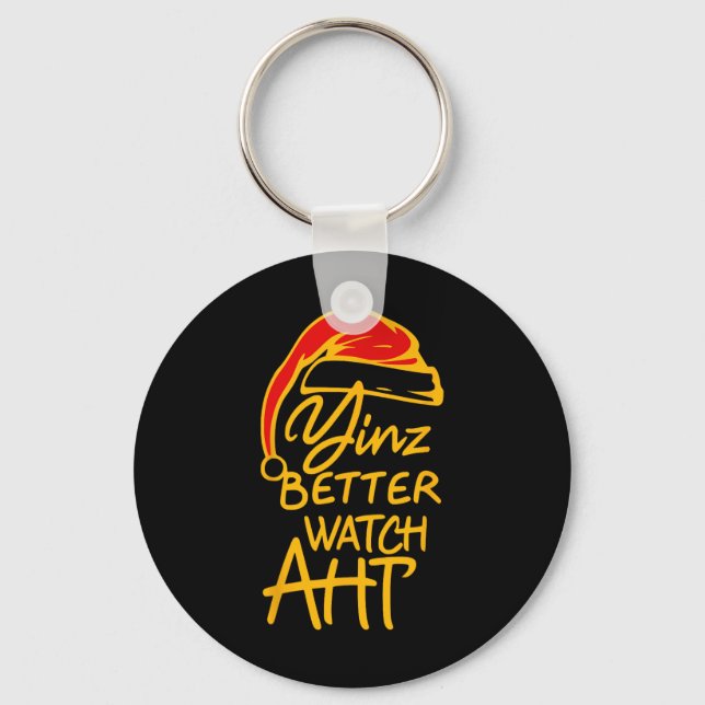 Llavero Yinzer Christmas Pittsburgh Santa Yinz Better Watc (Anverso)