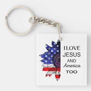 Llavero Yo amo a Jesús y a Estados Unidos también
