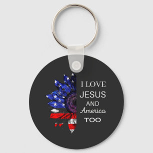 Llavero Yo amo a Jesús y a Estados Unidos también