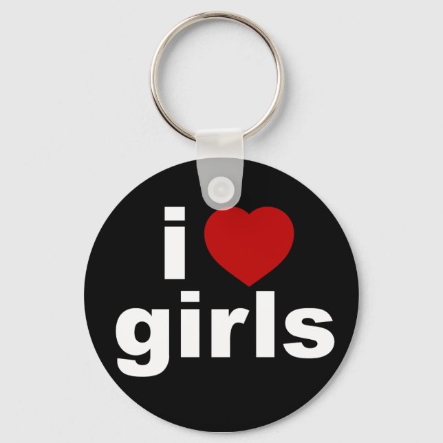 Llavero Yo amo a los Chicas Blck Keychain (Anverso)