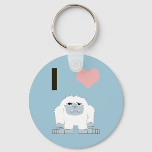 Llavero Yo corazón a Yeti Personalizado lindo Monstruo de 