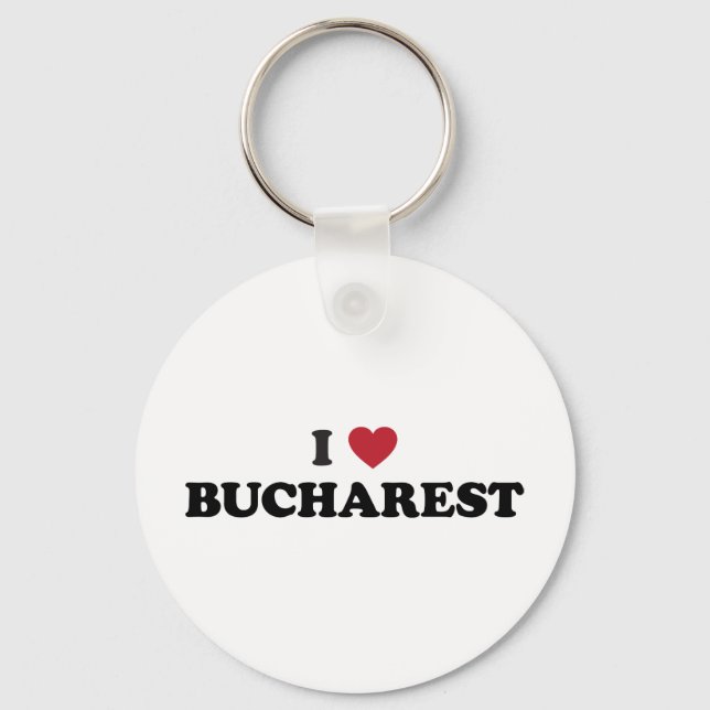 Llavero Yo corazón Bucarest Rumania (Anverso)