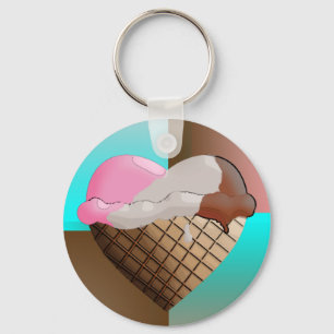 Llavero ¡Yo (Corazón) Helado Crema! Napolitano