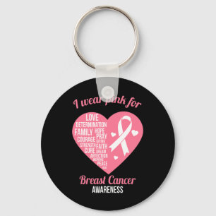 Llavero Yo llevo cinta rosada corazón Guay cáncer de mama