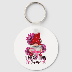 Llavero Yo Llevo El Rosado Para Mí El Cáncer De Mama Gnome