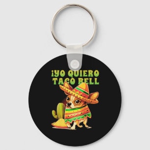 Llavero Yo quiero taco Chihuahua Dog Vintage Funny Bell