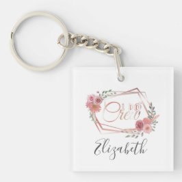 Llavero Yo sí Crew Flores Rosa Florales Rubor Pink Flowers