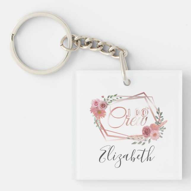 Llavero Yo sí Crew Flores Rosa Florales Rubor Pink Flowers (Frente)