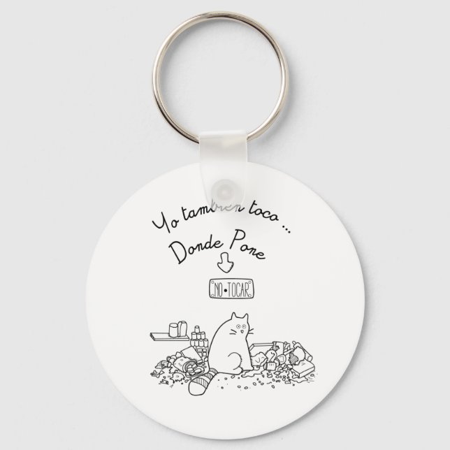 Llavero yo también toco donde pone no tocar (Anverso)