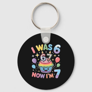 Llavero Yo tenía 6 ahora tengo 7 Cute Colorful Kids 67 Mem