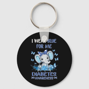 Llavero Yo Uso Azul Para Mí Diabetes Sensibilización Sobre