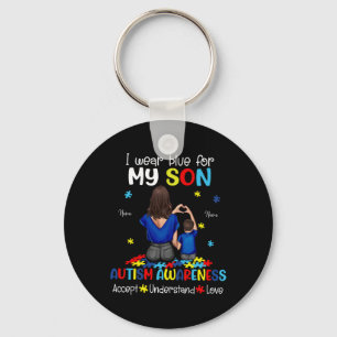 Llavero Yo Uso Azul Para Mi Hijo Conciencia De Autismo 1