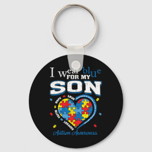 Llavero Yo Uso Azul Para Mi Hijo Conciencia De Autismo Mam
