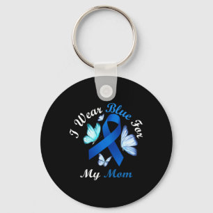 Llavero Yo Uso Azul Para Mi Mamá Mariposa Diabetes Awares