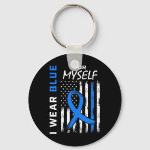 Llavero Yo Uso Azul Para Mí Mismo Diabetes Sensibilización