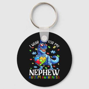 Llavero Yo Uso Azul Para Mi Sobrino Dinosau De Conciencia 