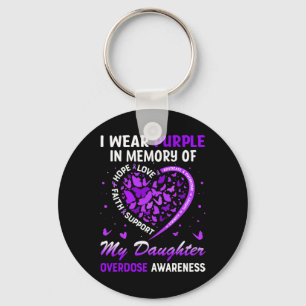 Llavero Yo Uso Morado En Memoria De Mi Hija Sobredosificac
