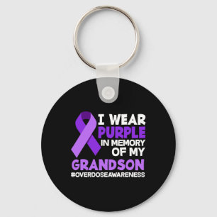 Llavero Yo Uso Morado En Memoria De Mi Nieto En Sobredosis