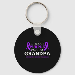 Llavero Yo uso morado para mi abuelo tee cáncer pancreátic