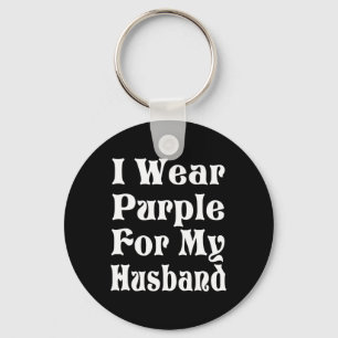Llavero Yo uso morado para mi esposo Tee cáncer pancreátic