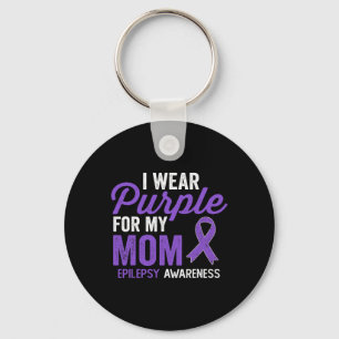 Llavero Yo uso morado para mi mamá Epilepsia Awareness 1