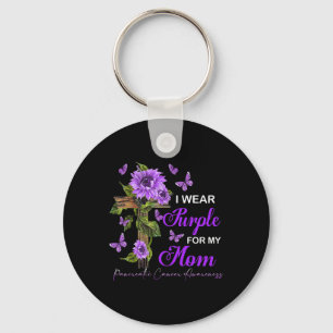 Llavero Yo uso morado para mi mamá Pancreatic Cancer Aware