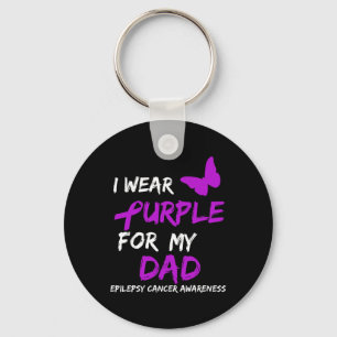 Llavero Yo uso morado para mi papá Epilepsy Cancer Awarene
