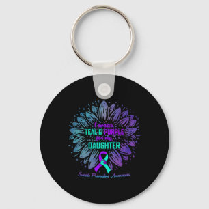 Llavero Yo Uso Verde azulado Y Morado Para Mi Hija Suicidi
